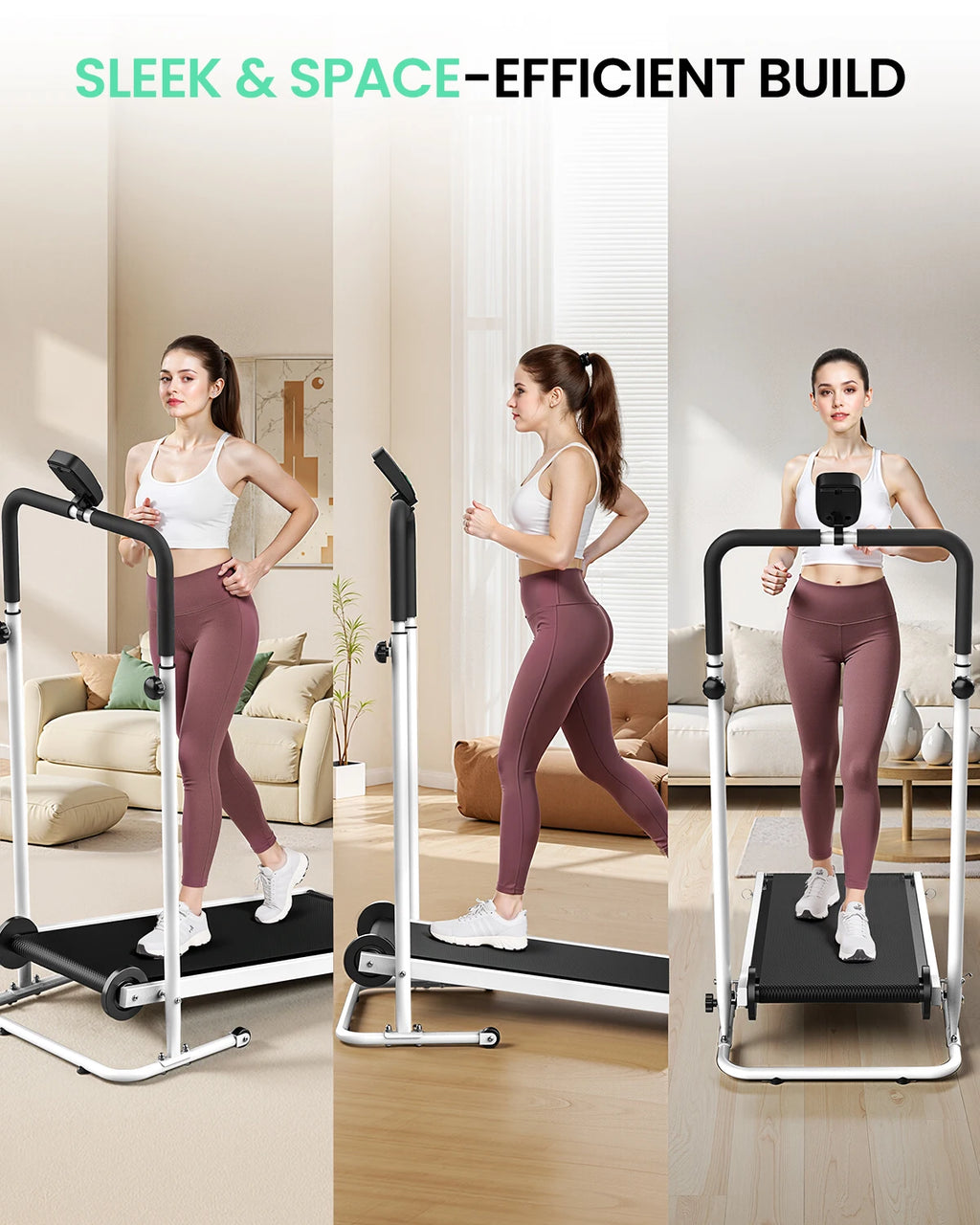 Foldable Compact Non-Electric Treadmill