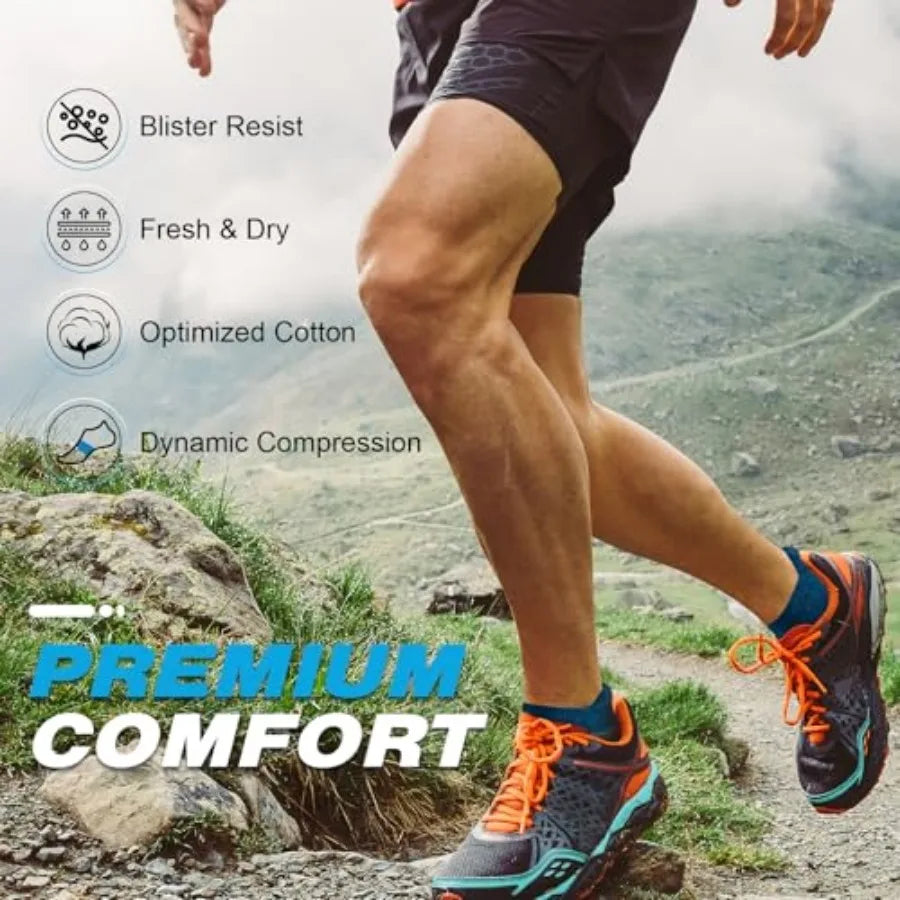 6 Pairs Men's Ankle Running Socks