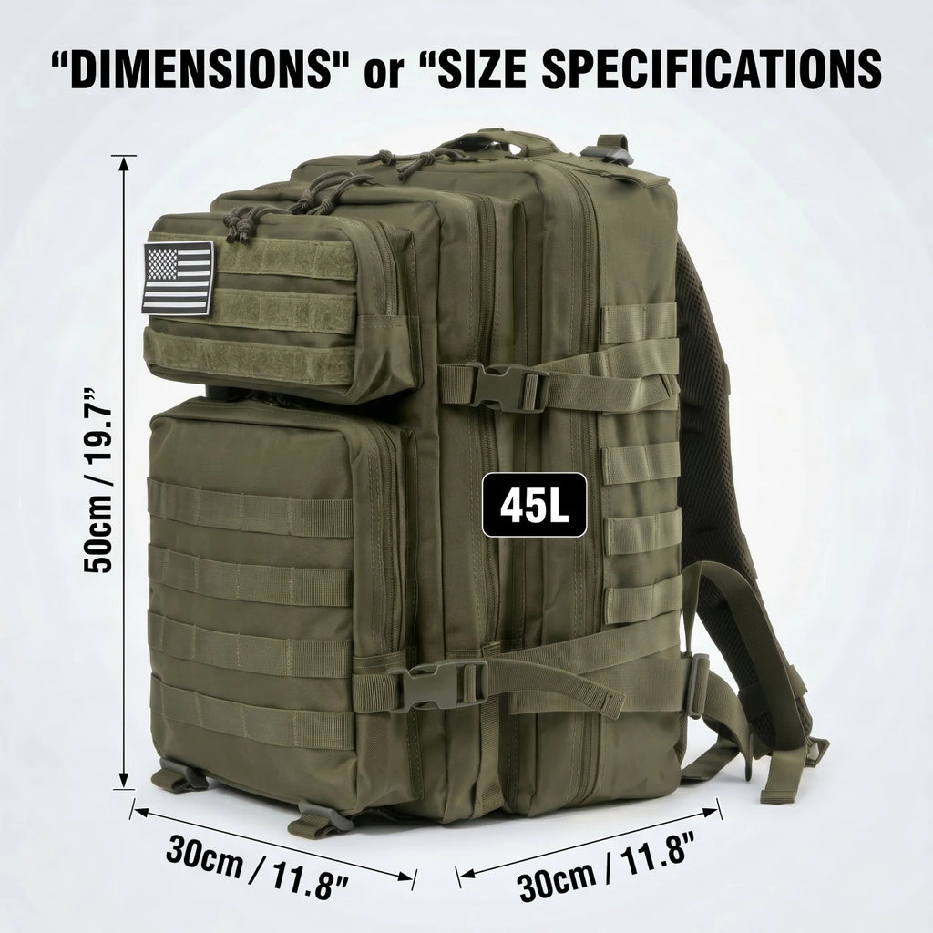 45L Tactical Travel Backpack Large Capacity