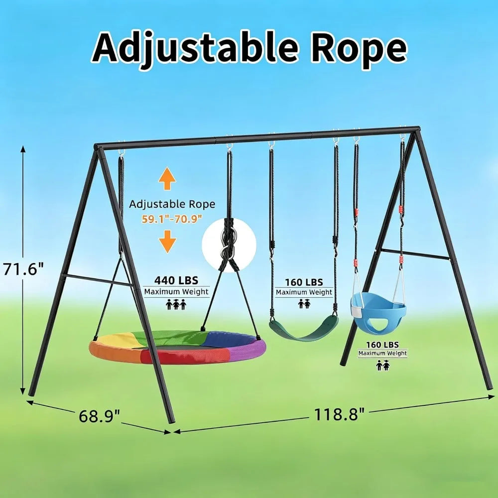 Heavy-Duty 440lbs Swing Frame Set