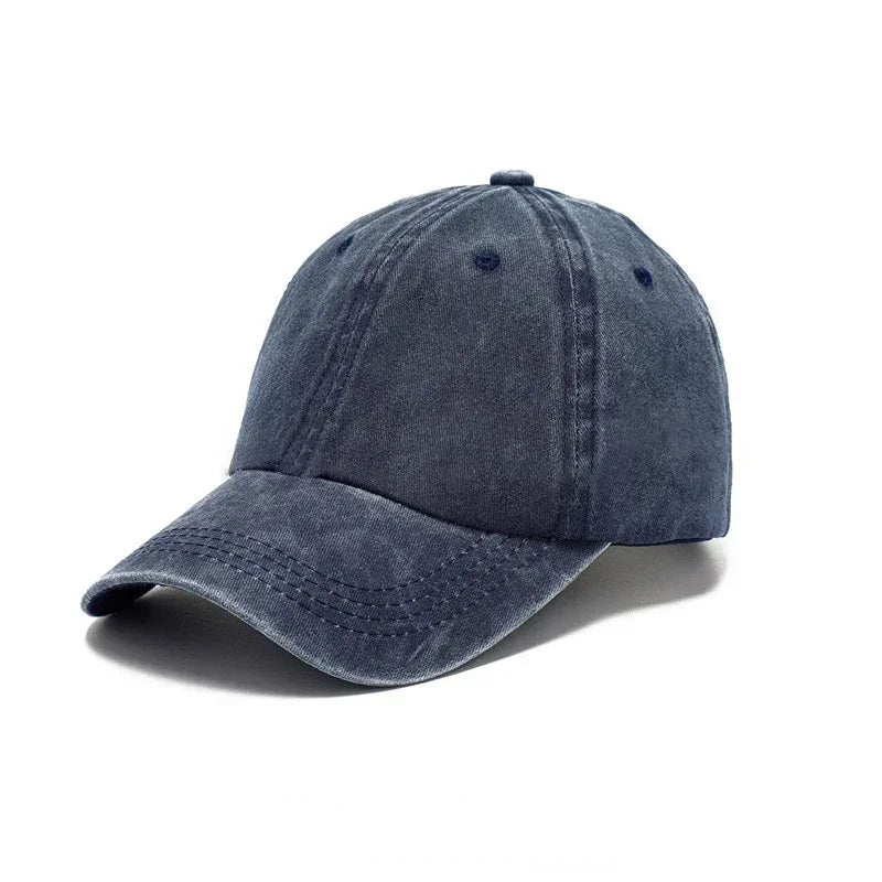 Solid Washed Denim Baseball Cap