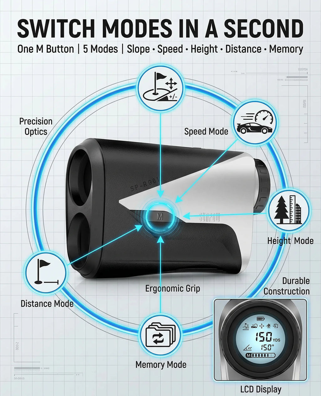 Golf Rangefinder with Slope -1000