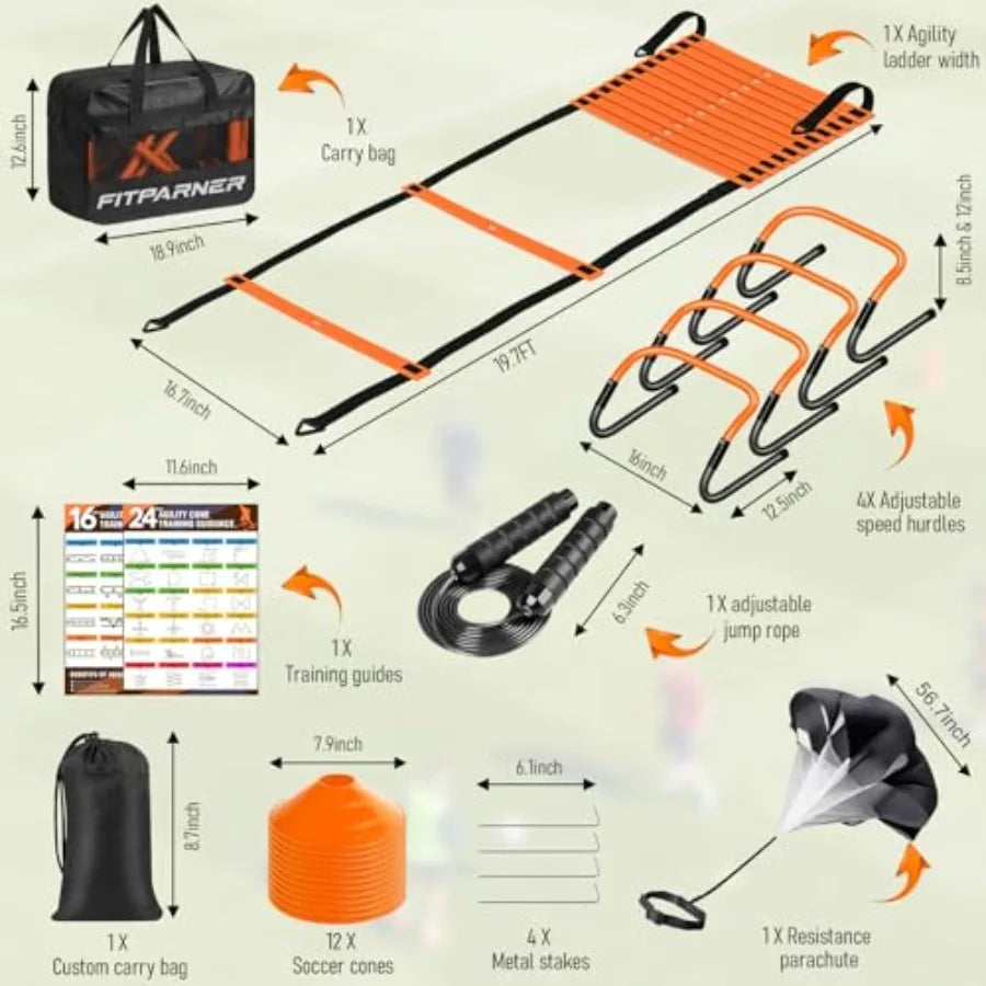 Agility Ladder, Soccer Football Training Equipment Set