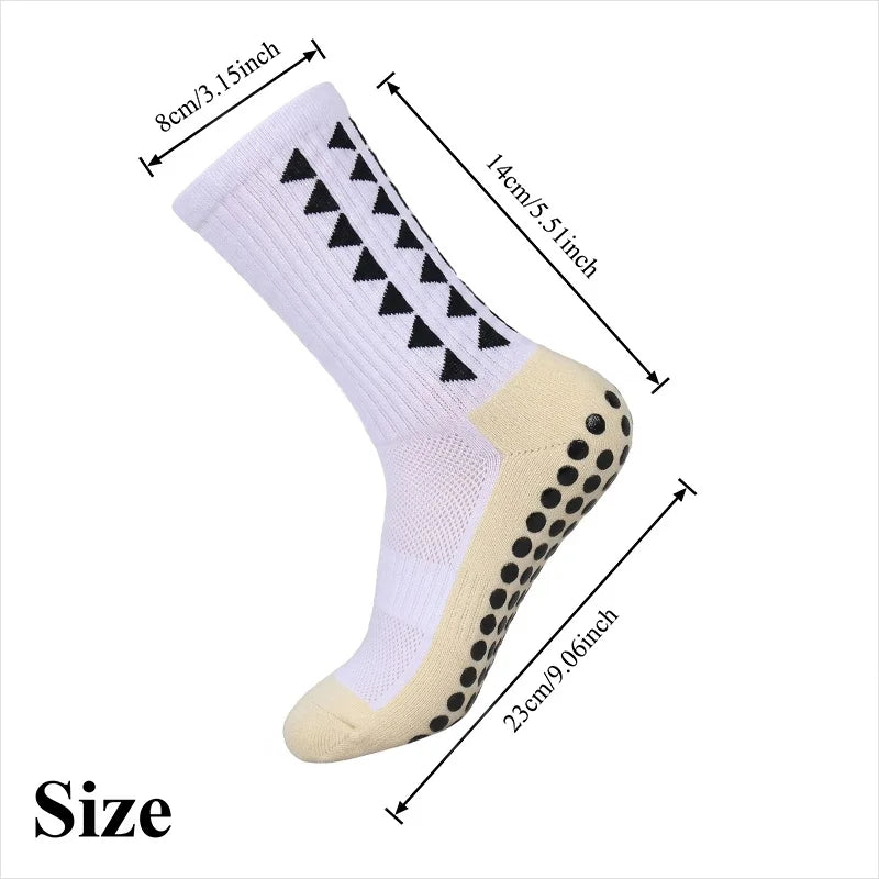 5 Pairs Mid-Calf Anti Slip Soccer Grip Socks