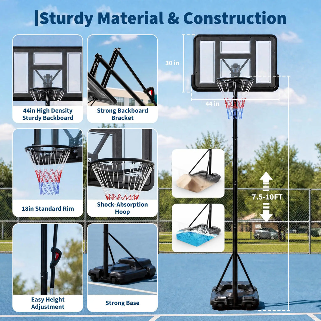 Portable Basketball Hoop Outdoor 7.5-10FT
