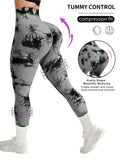 High Waist Tie Dye Compression Leggings Women