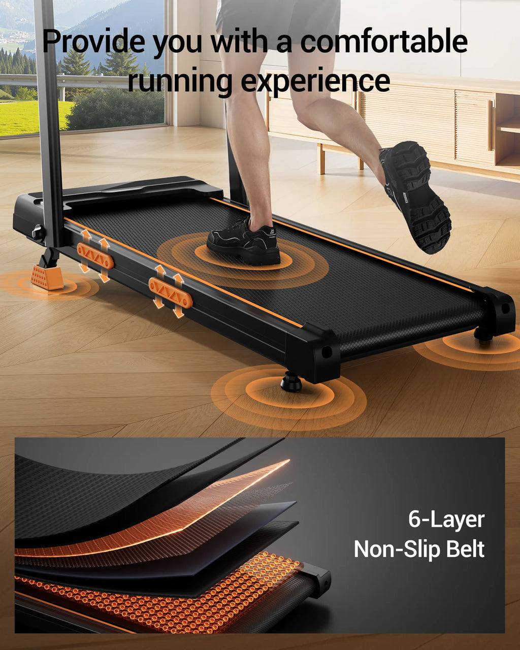 2 In 1 Foldable Walking Running Treadmill