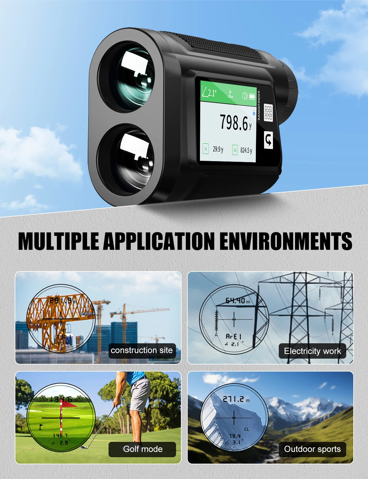 Golf Rangefinder with Voice Announcement