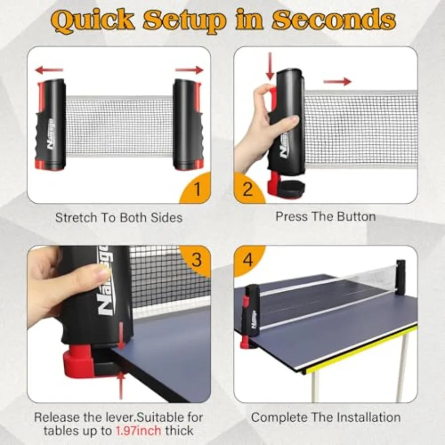 Table Tennis Set with Retractable Net