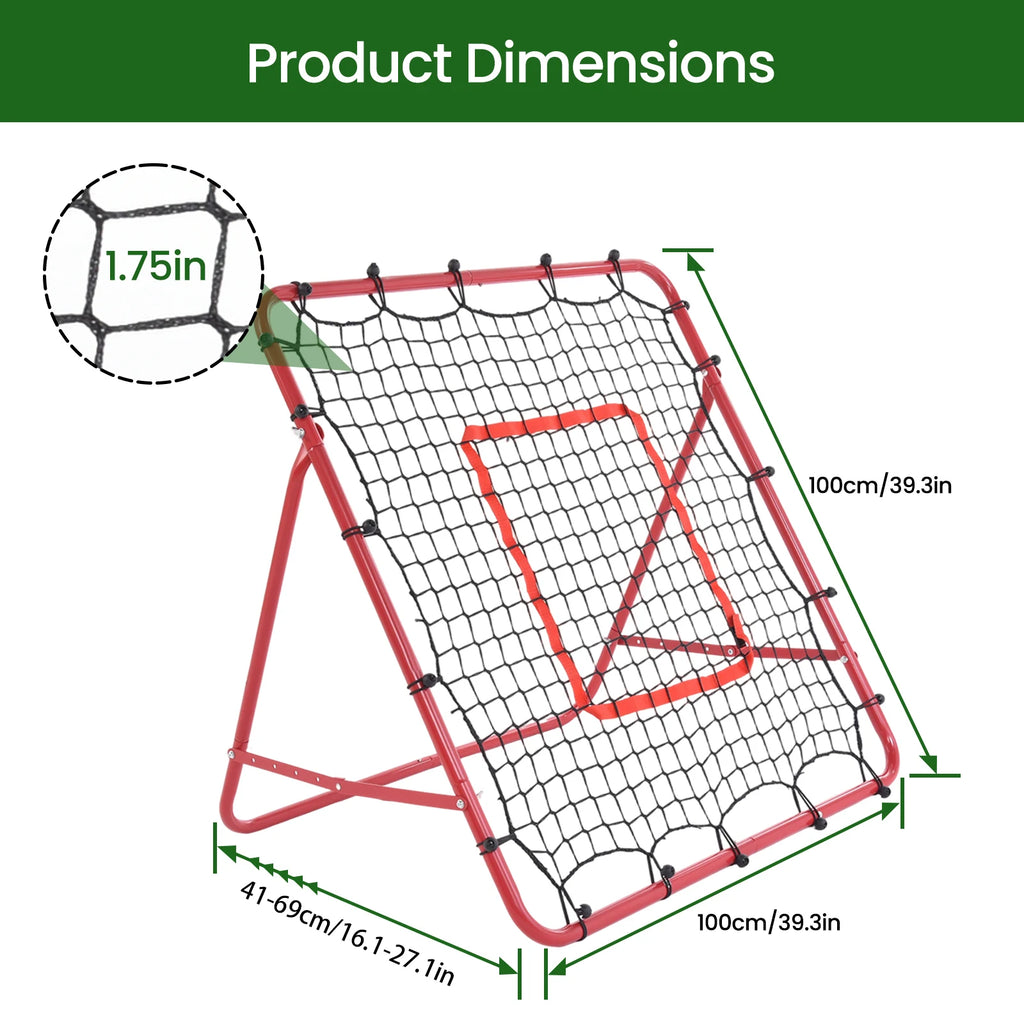 39"x39" Baseball Rebounder Pitch Back Net with 3 Modes of Ball Return