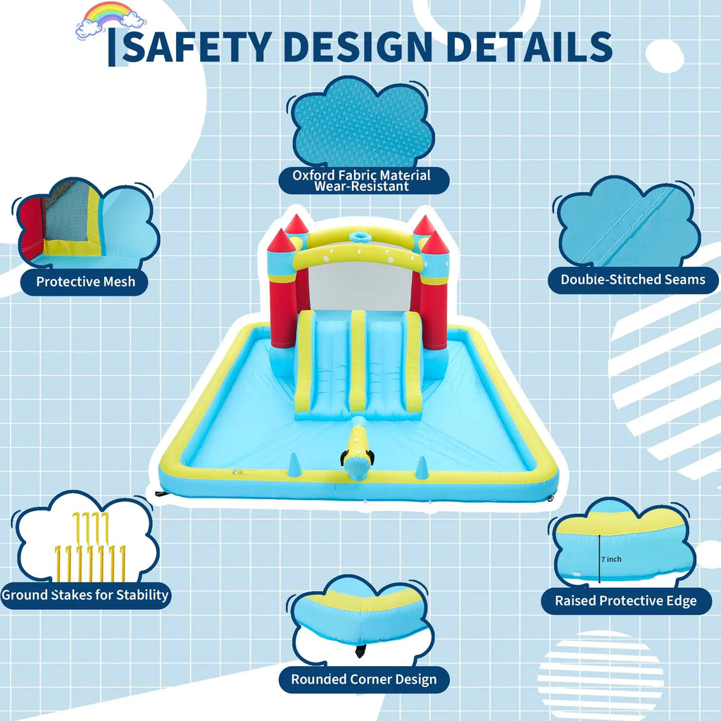 7-in-1 Indoor Outdoor Water Park Splash Pool
