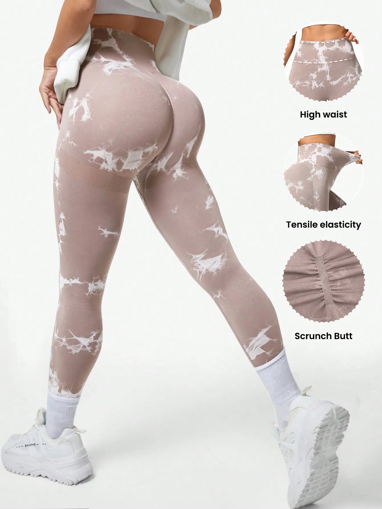 High Waist Tie Dye Compression Leggings Women