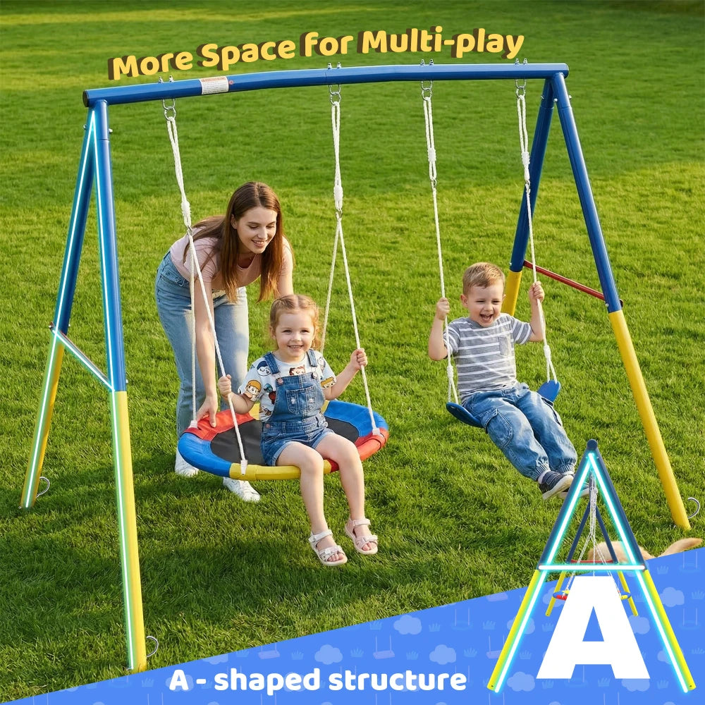 330lbs Swing Set with Heavy-Duty A-Frame