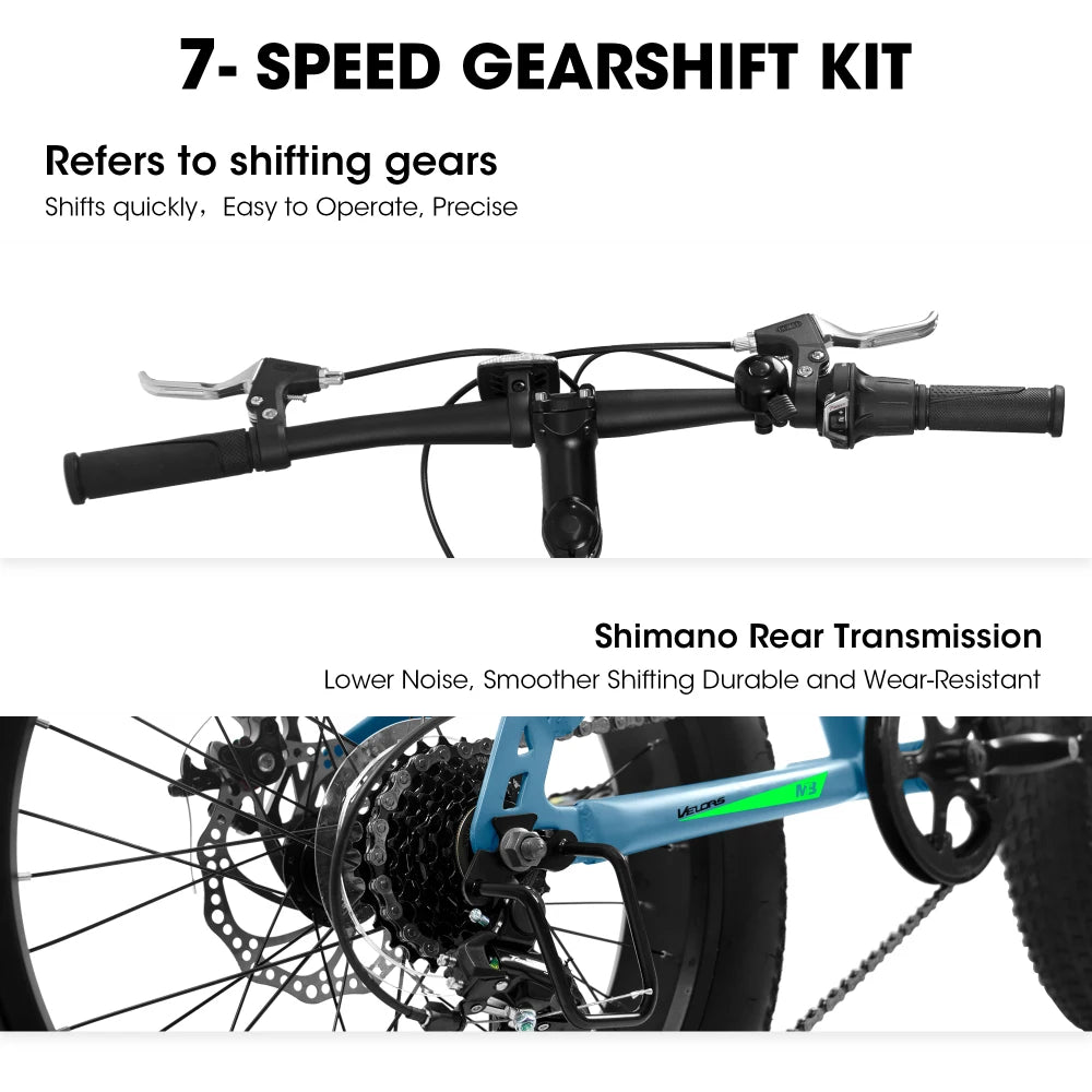20 Inch Fat Tire Bike Adult 7 Speed