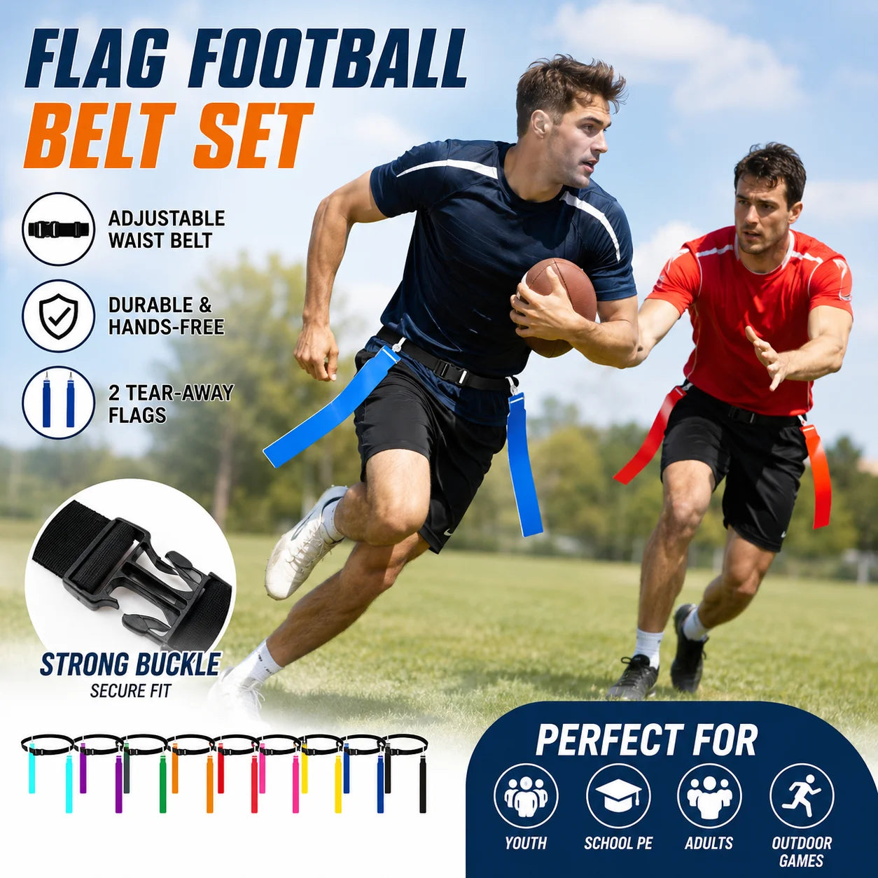 Adjustable Flag Football Belt Set