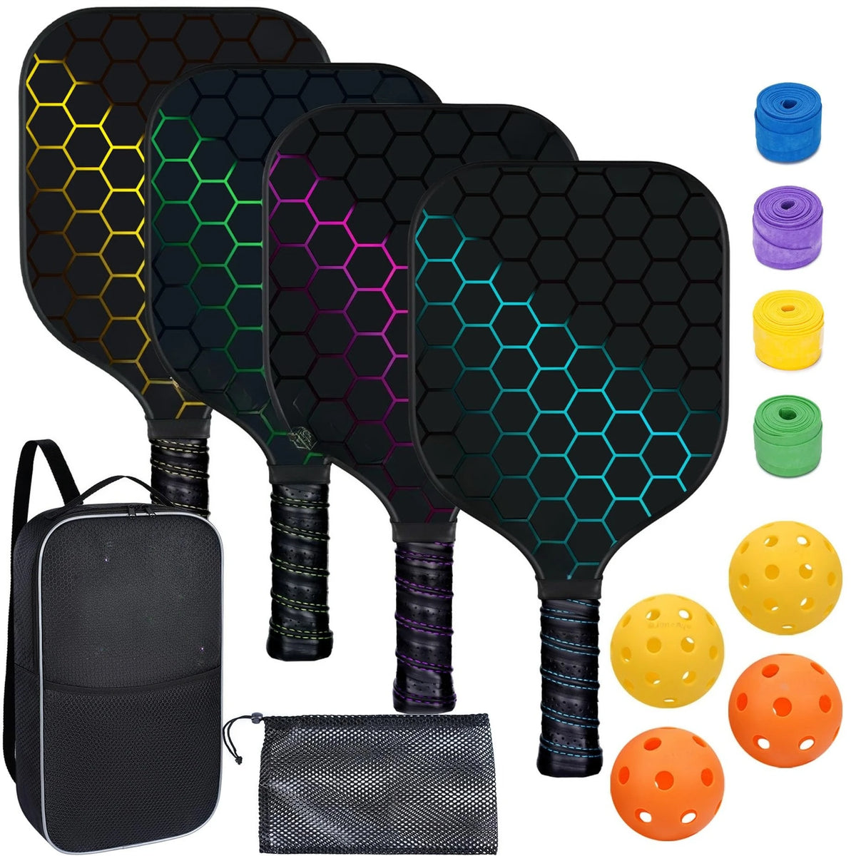 2 Pack 4 Pack USAPA Approved Fiberglass Pickleball Paddles
