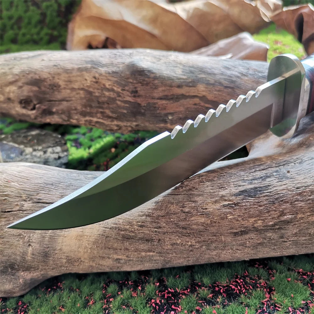 Steel Blade Hunting Knife Wooden Handle