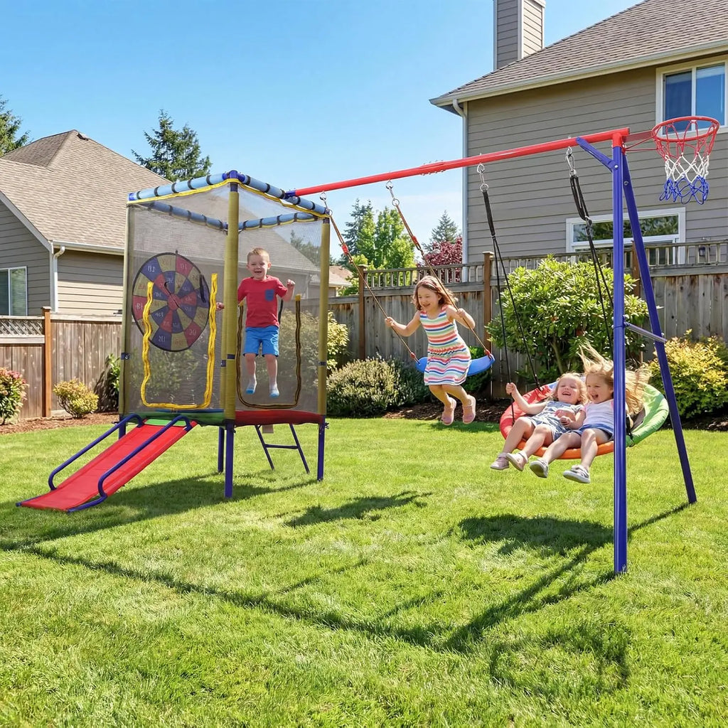 6 in 1 Swing Sets for Backyard