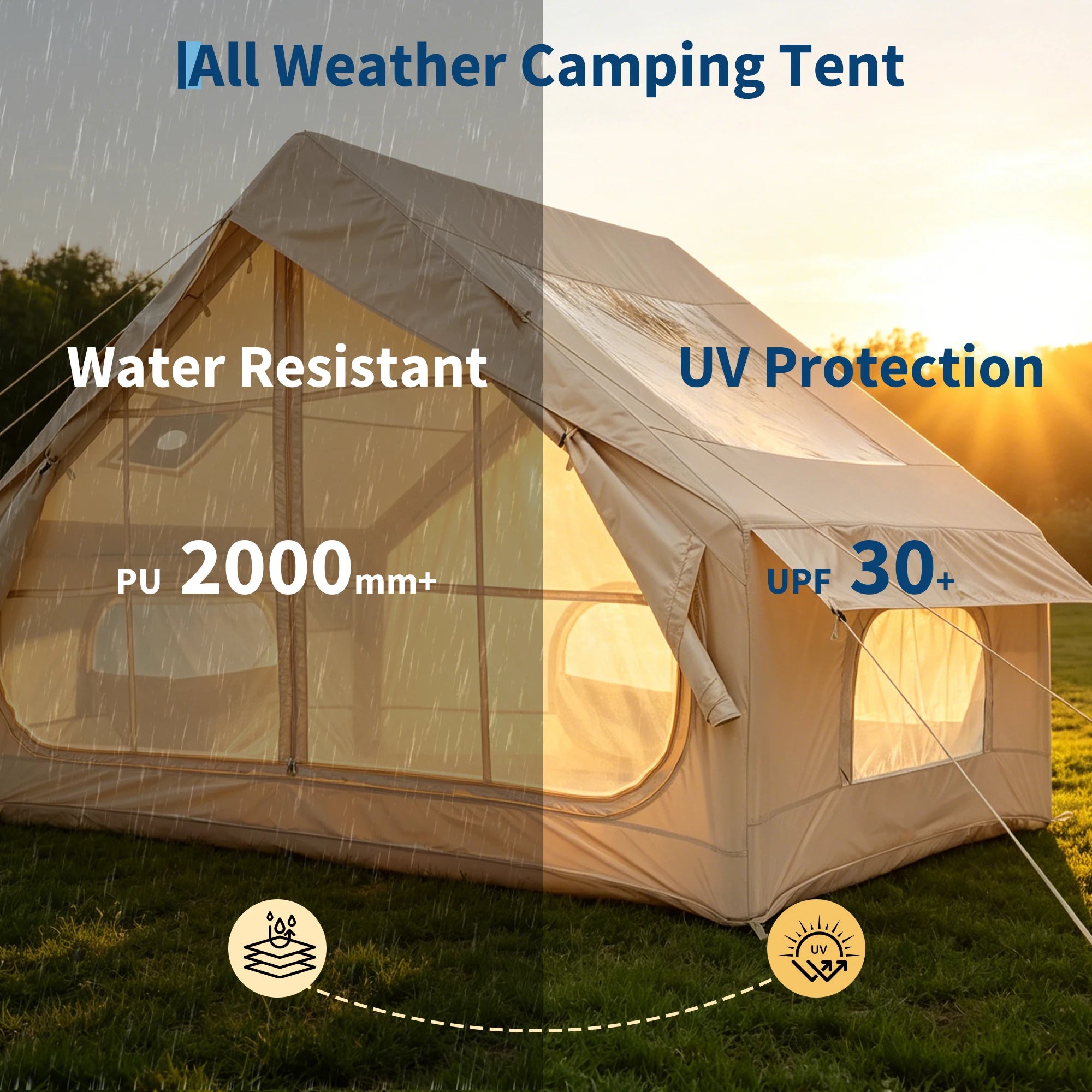 Spacious & Waterproof Inflatable Camping Tent