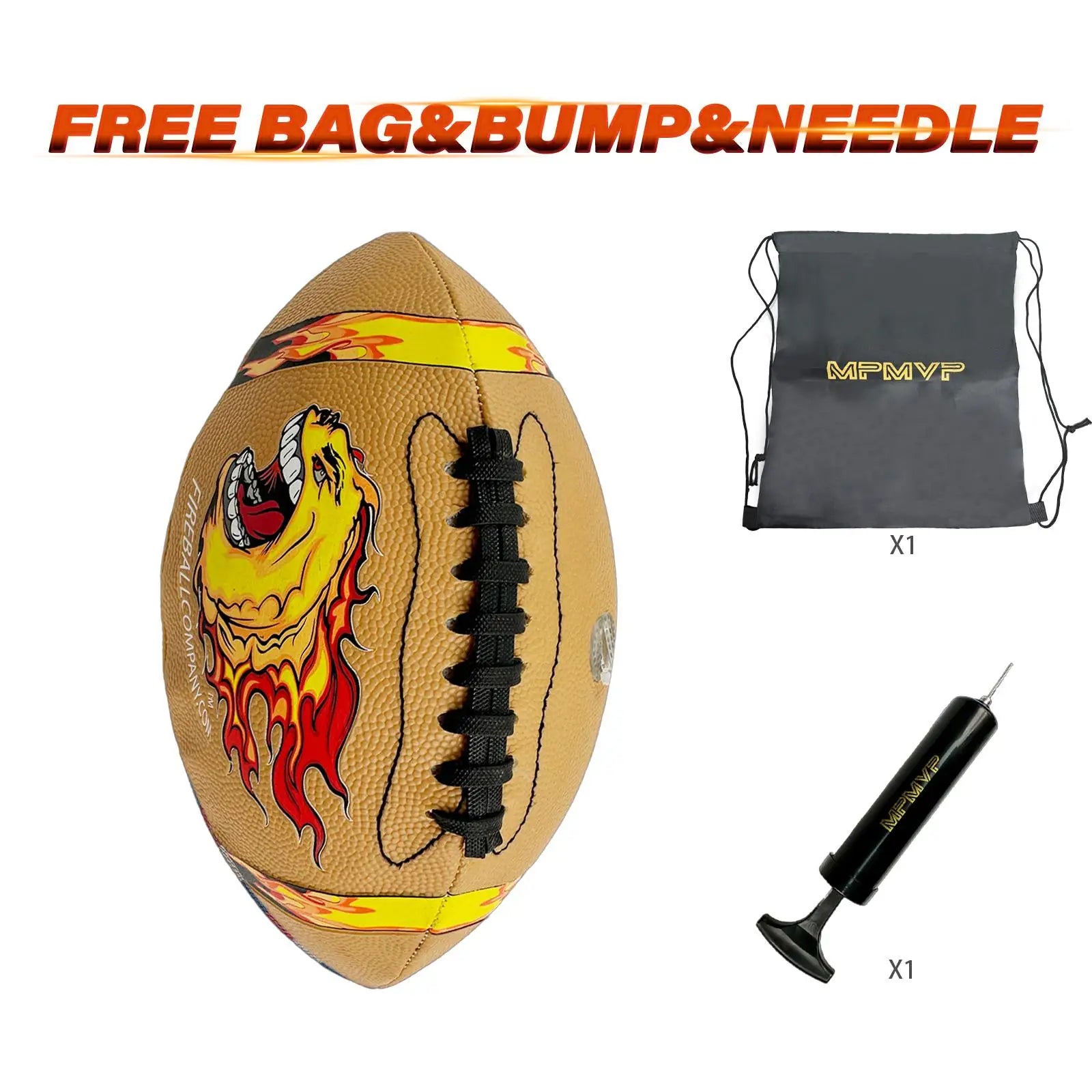 Rubber Light Up Colorful American Football, Size 6