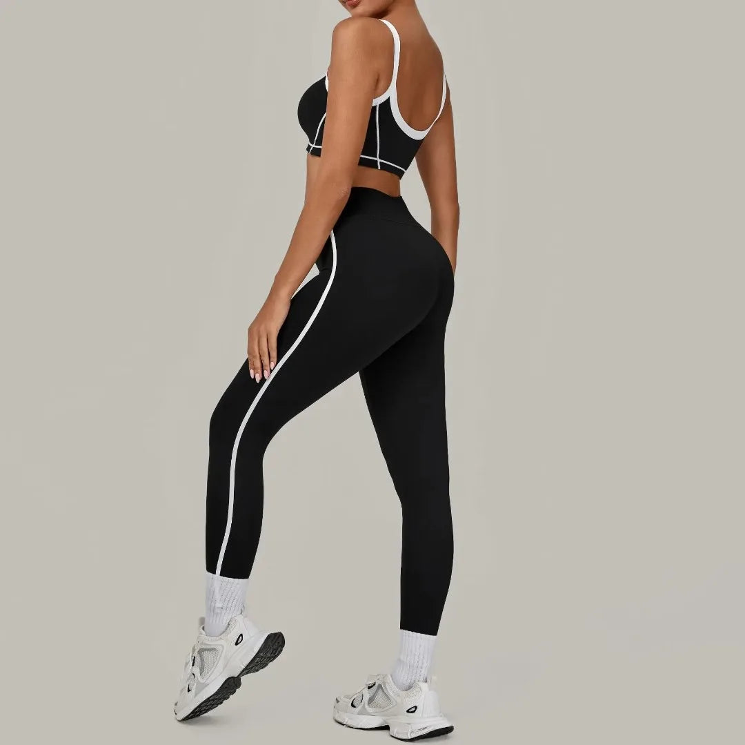 High Waist Peach Hip Leggings Set