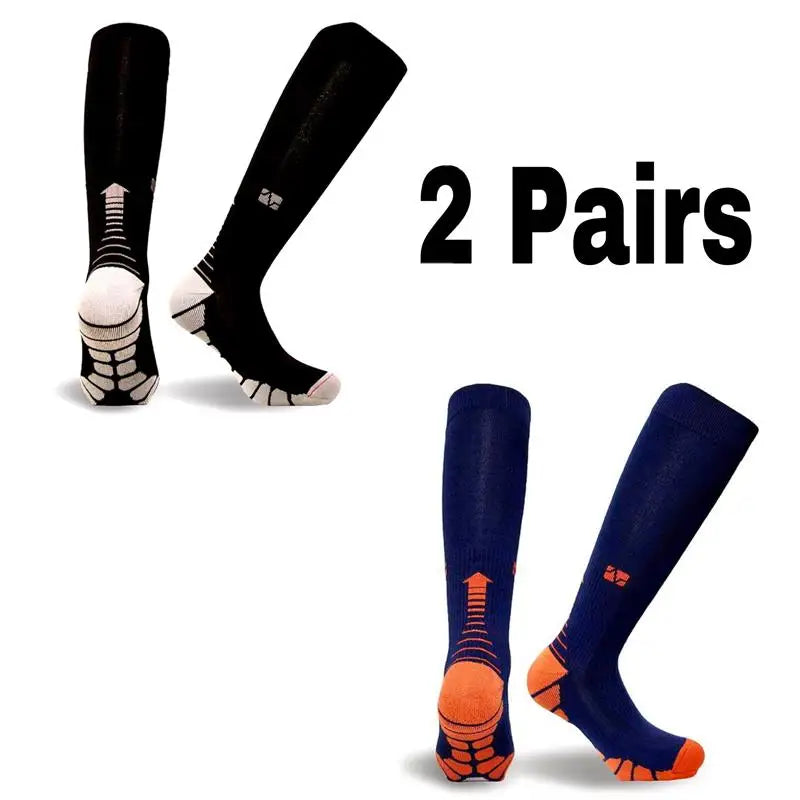 Pairs Men Compression Socks Football Soccer