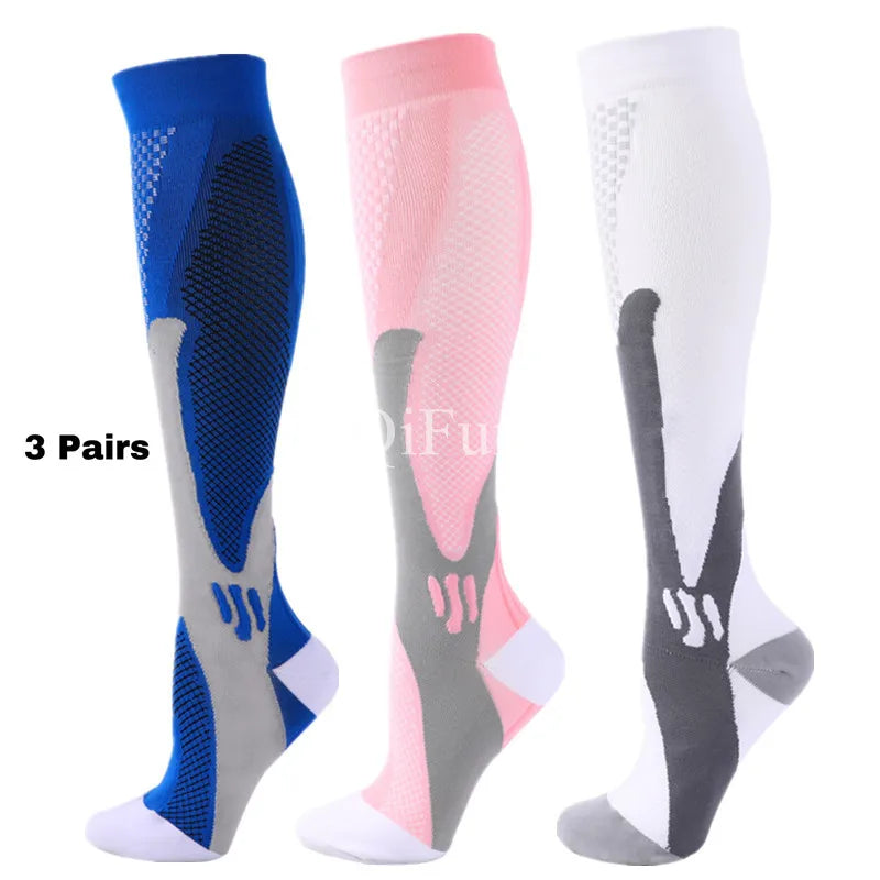 Pairs Men Compression Socks Football Soccer