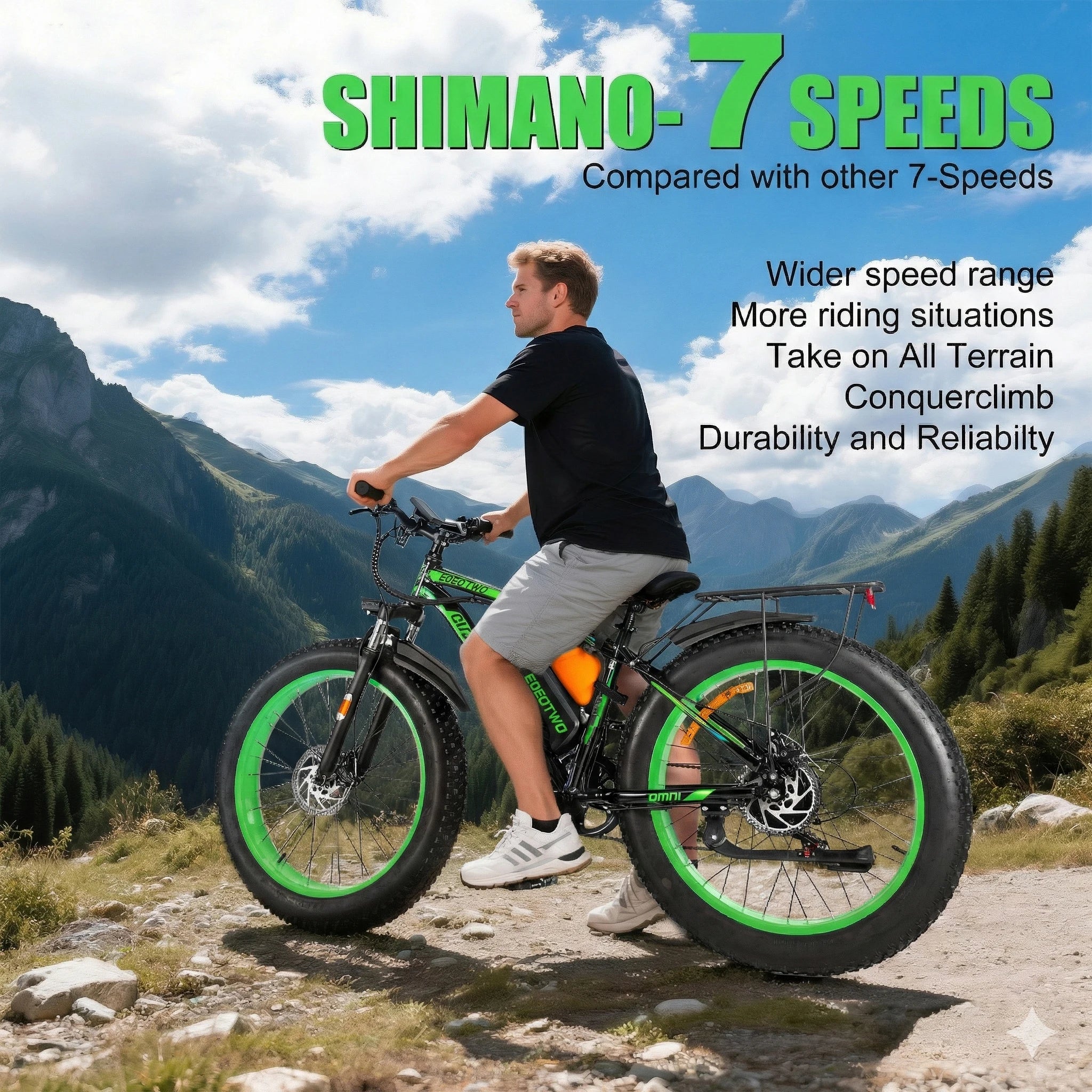 26" Fat Tire Electric Bike for Adults