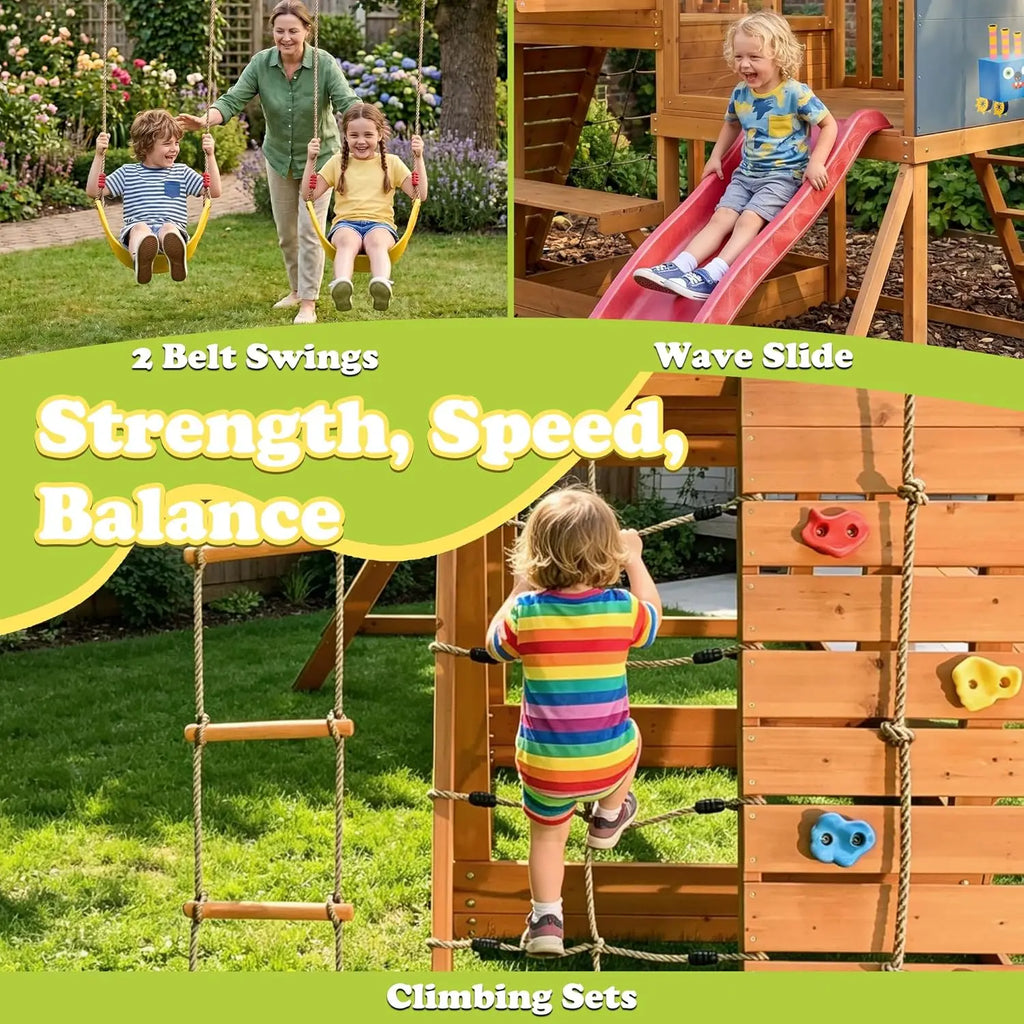 Wooden Swing Sets for Backyard