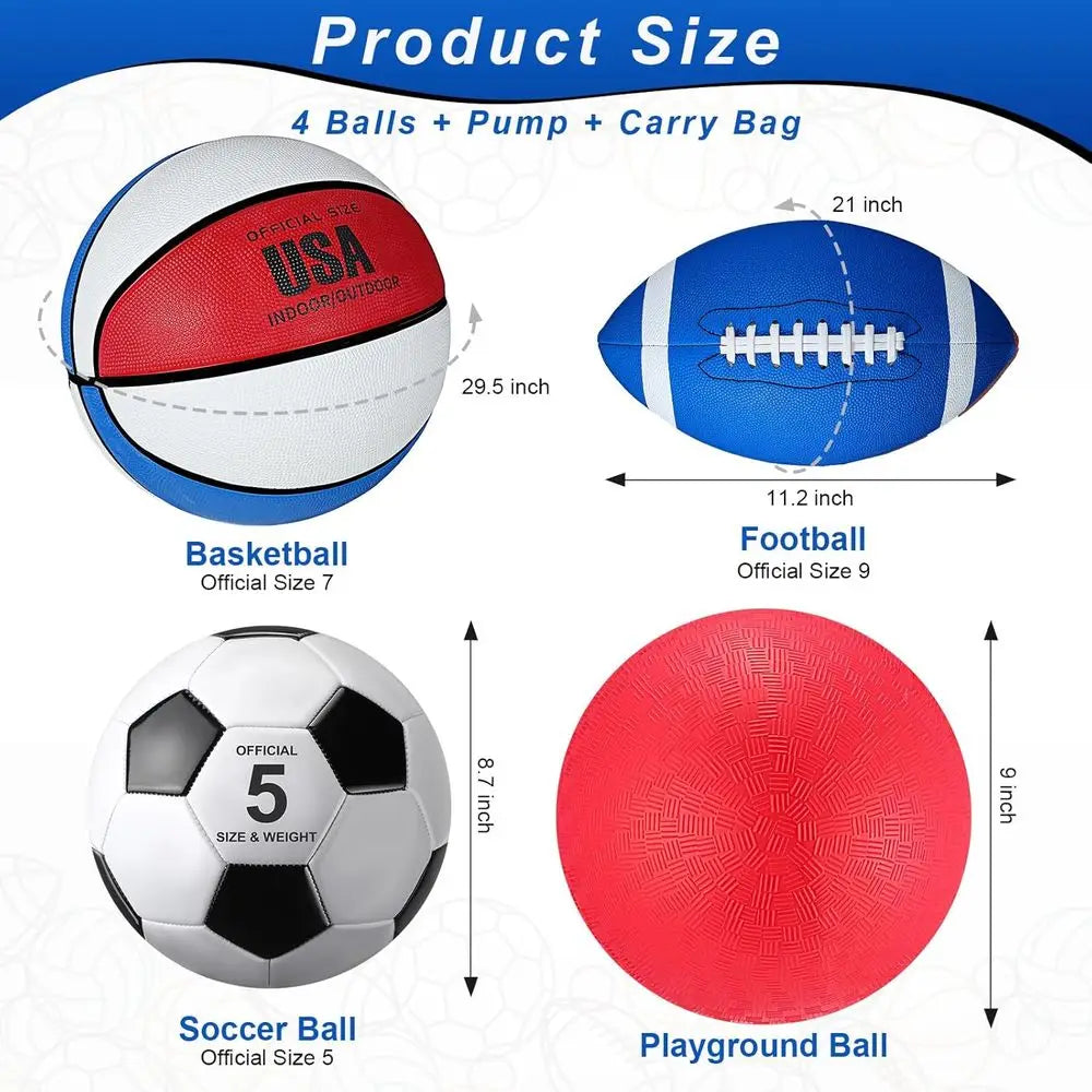 4-Piece Sports Balls Set: