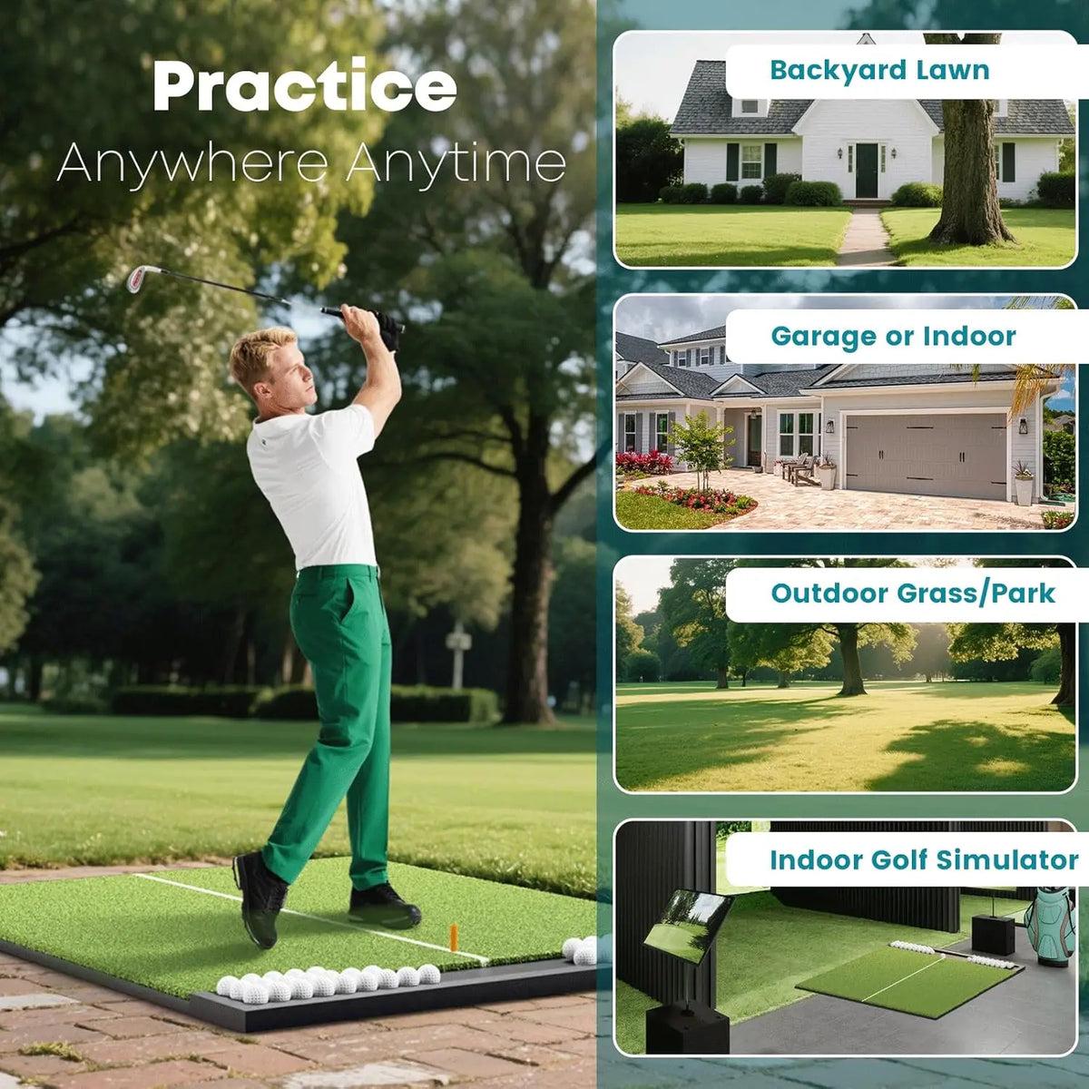 Hitting Mat with Ball Tray, 5x4 / 6x4 ft