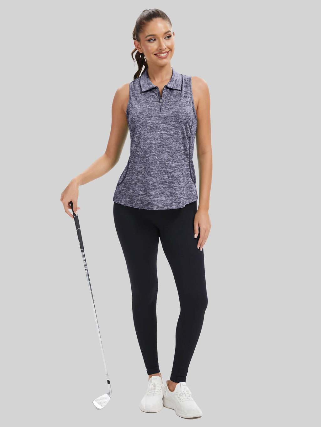 Sleeveless Golf Shirts for Women with Collar