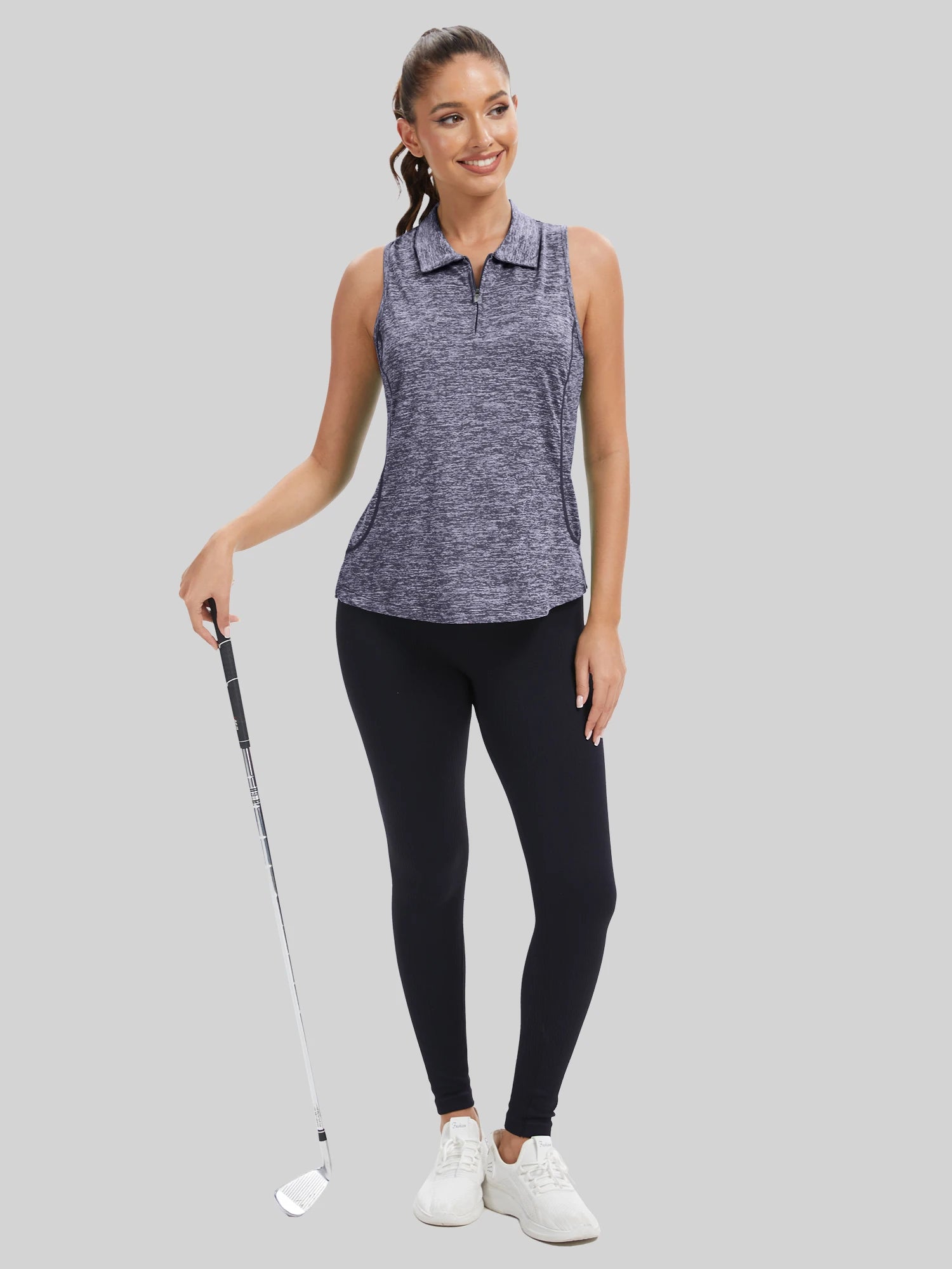 Sleeveless Golf Shirts for Women with Collar