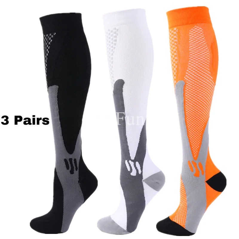Pairs Men Compression Socks Football Soccer