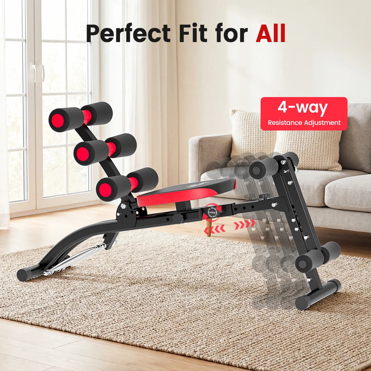 6 in 1 4-Level Adjustable Ab Workout Bench