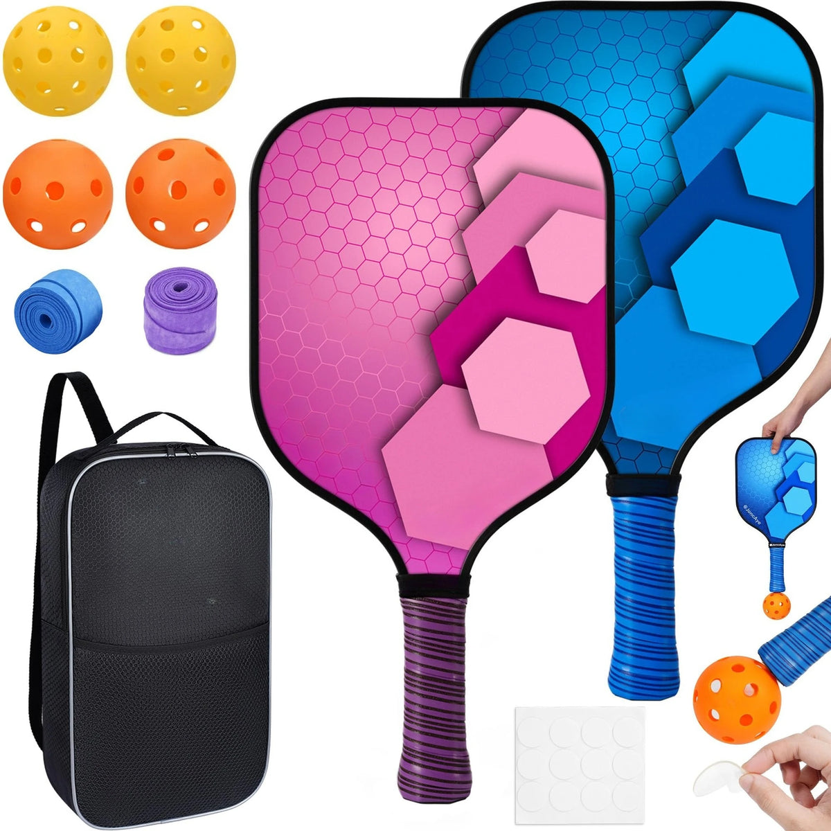 2 Pack 4 Pack USAPA Approved Fiberglass Pickleball Paddles
