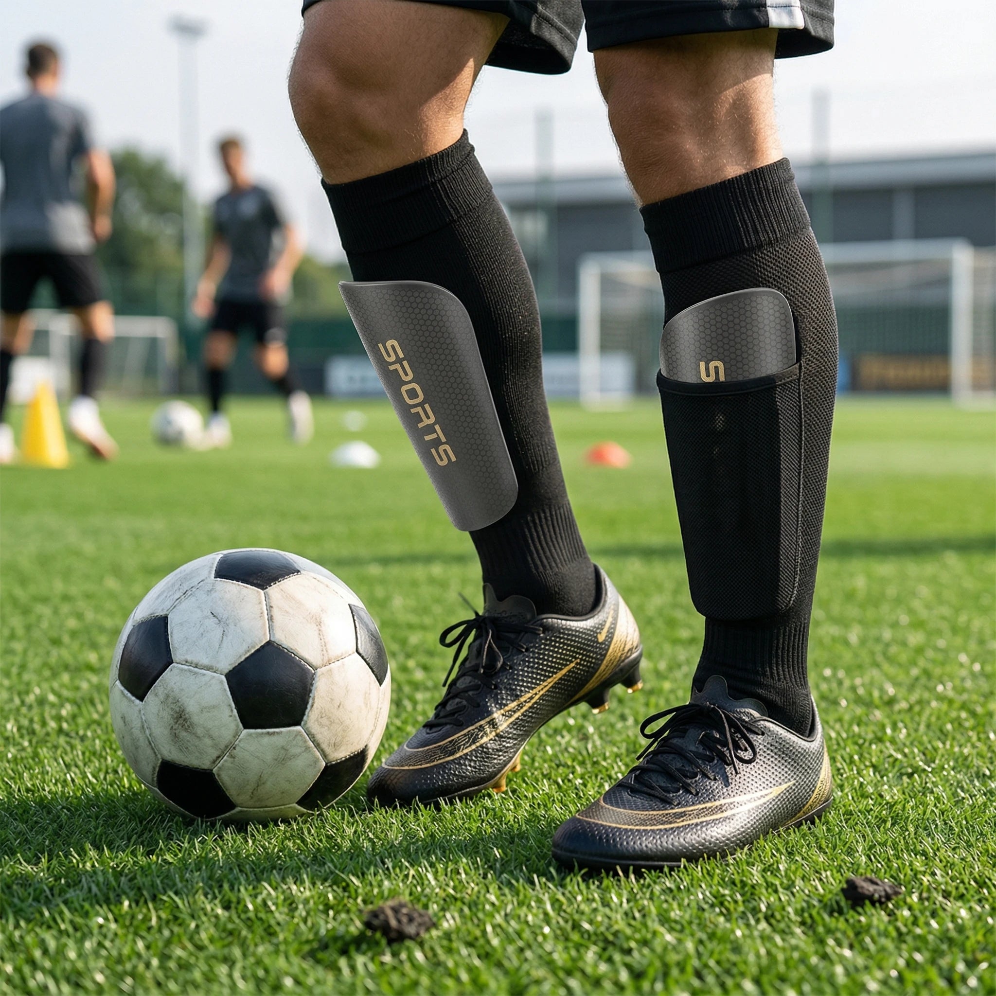 1 Pair Soccer Shin Guard Pad Adult socks