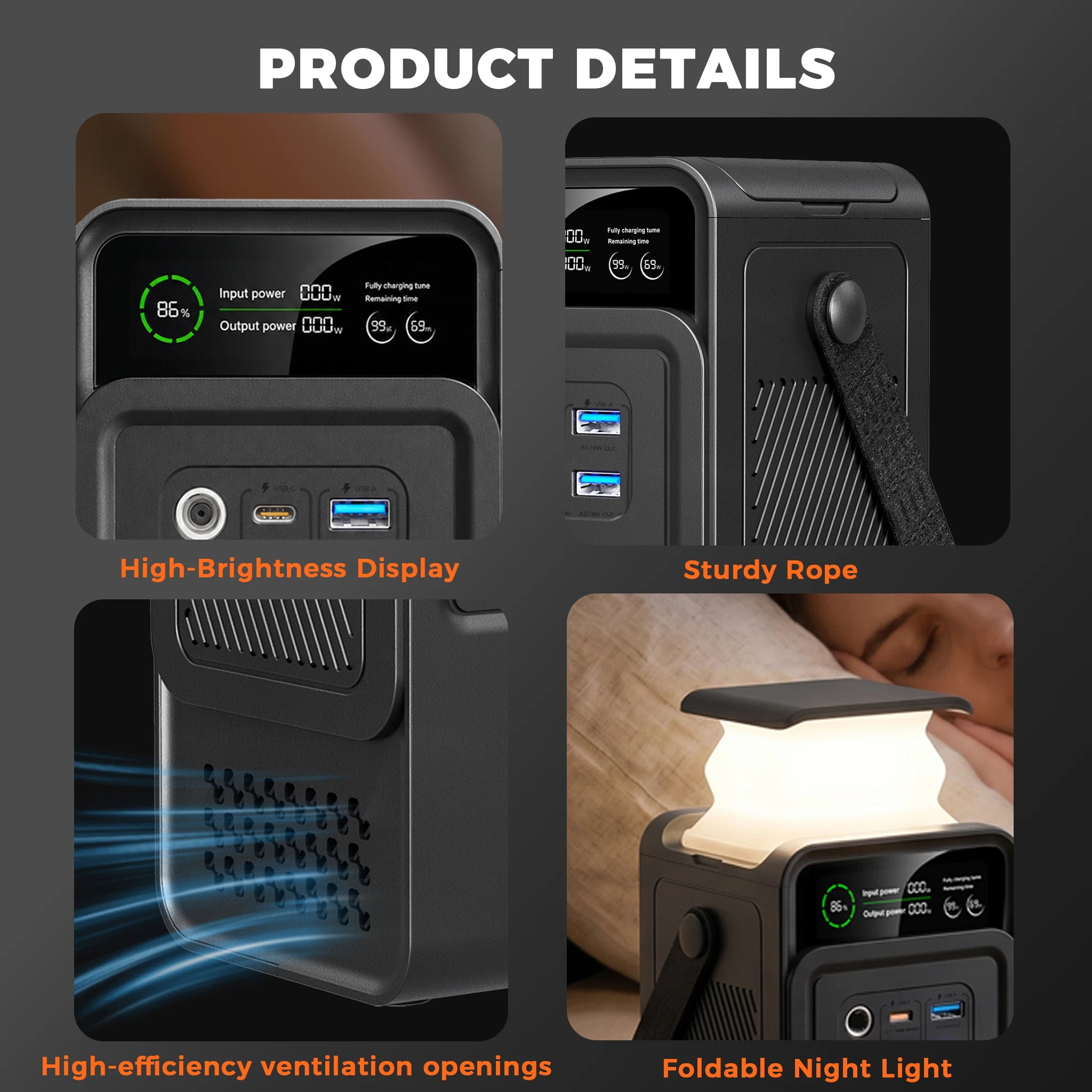 200W 500W Portable Power Station 1800W
