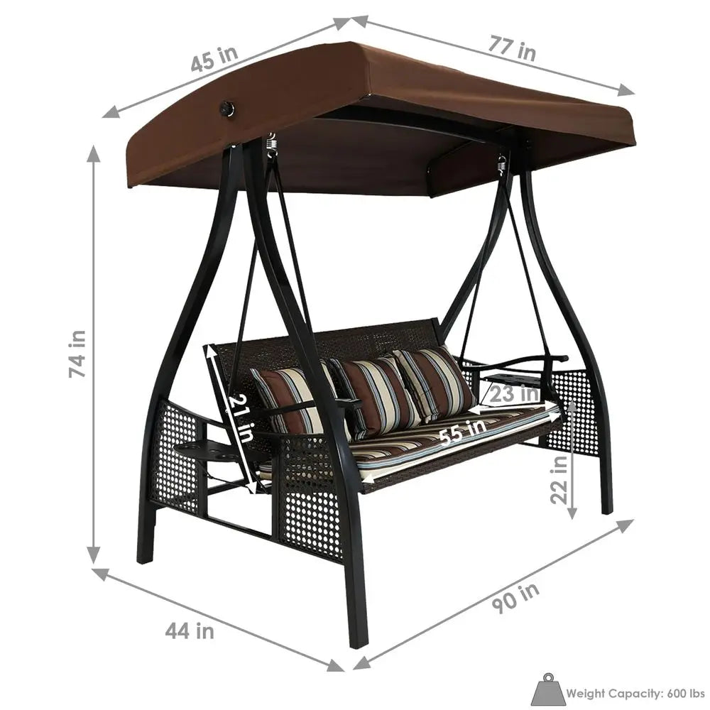 2 Seat porch Swing with Stand