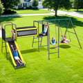 660lbs Swing Set with Slide Crawl Tunnel
