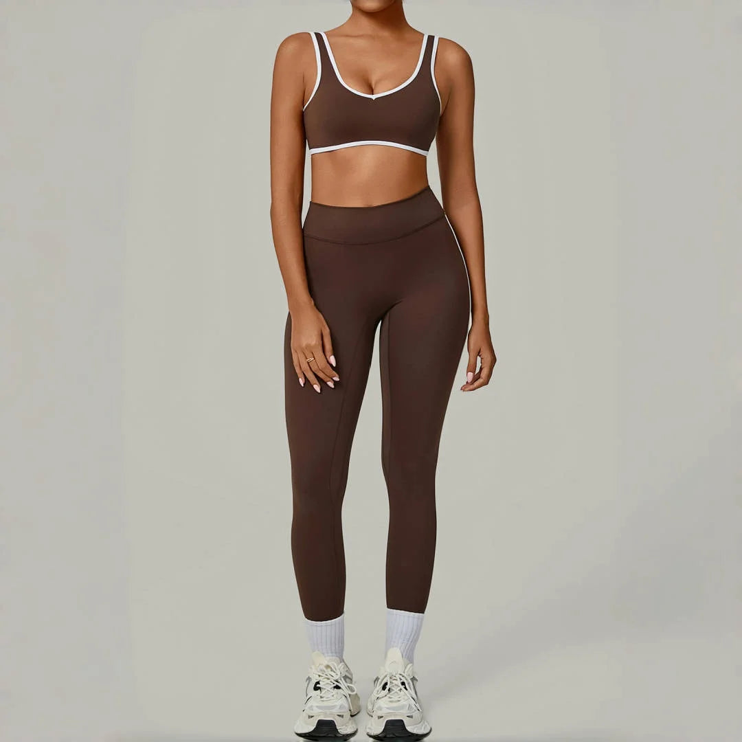 High Waist Peach Hip Leggings Set