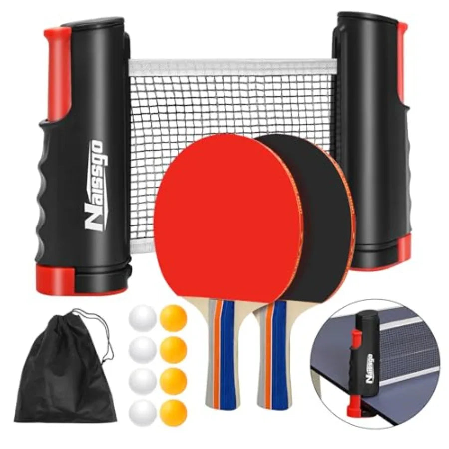 Table Tennis Set with Retractable Net