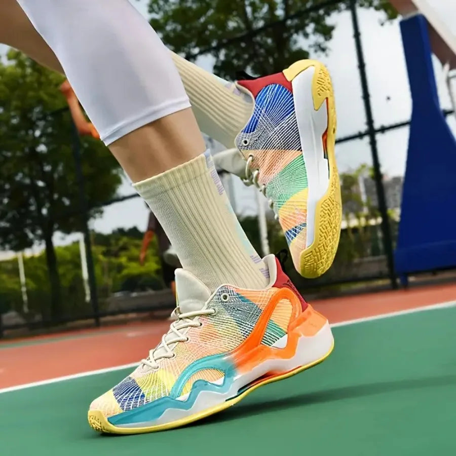 Rainbow Gradient Basketball Shoes for Men