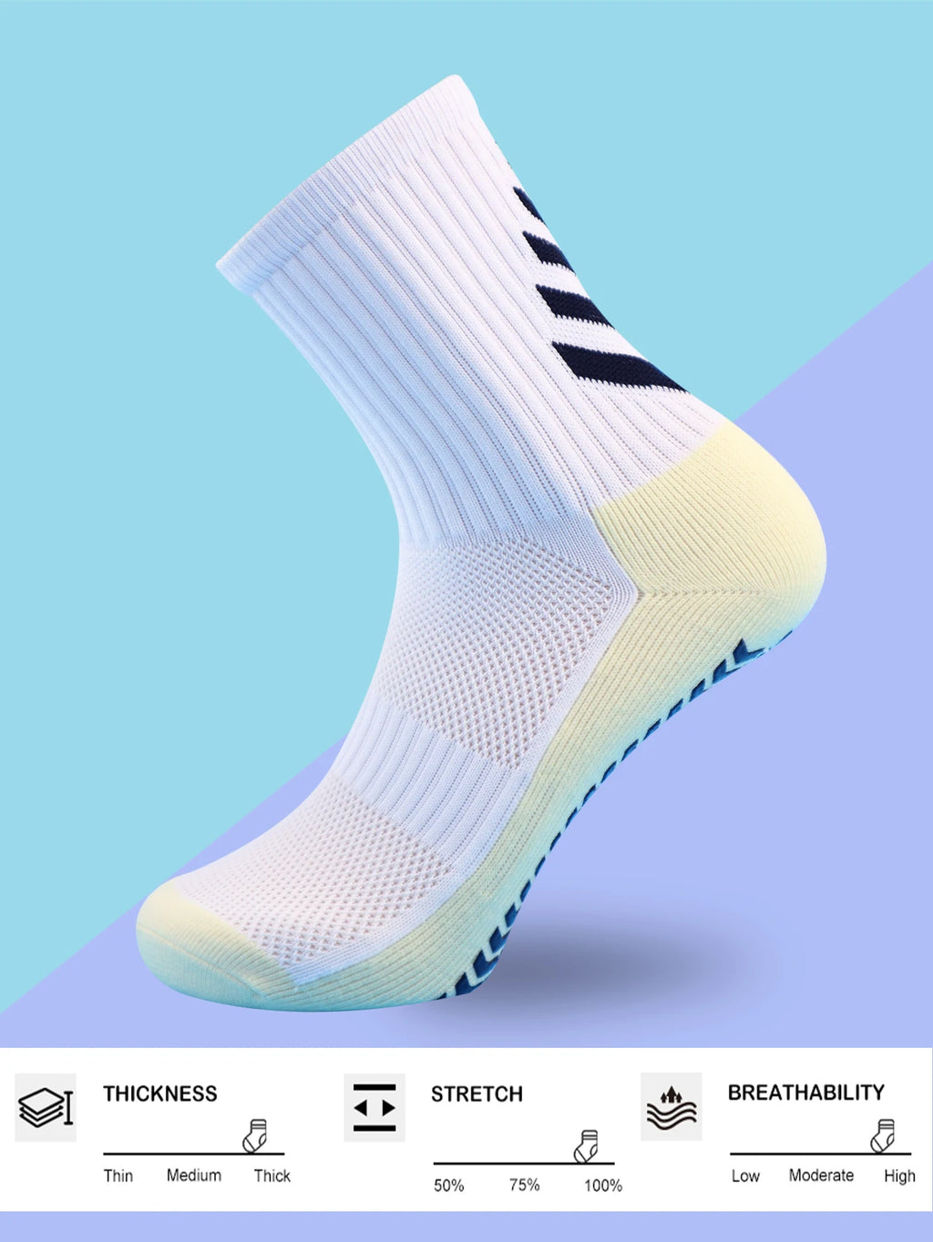 1 Pair Men's Football Socks with Grip