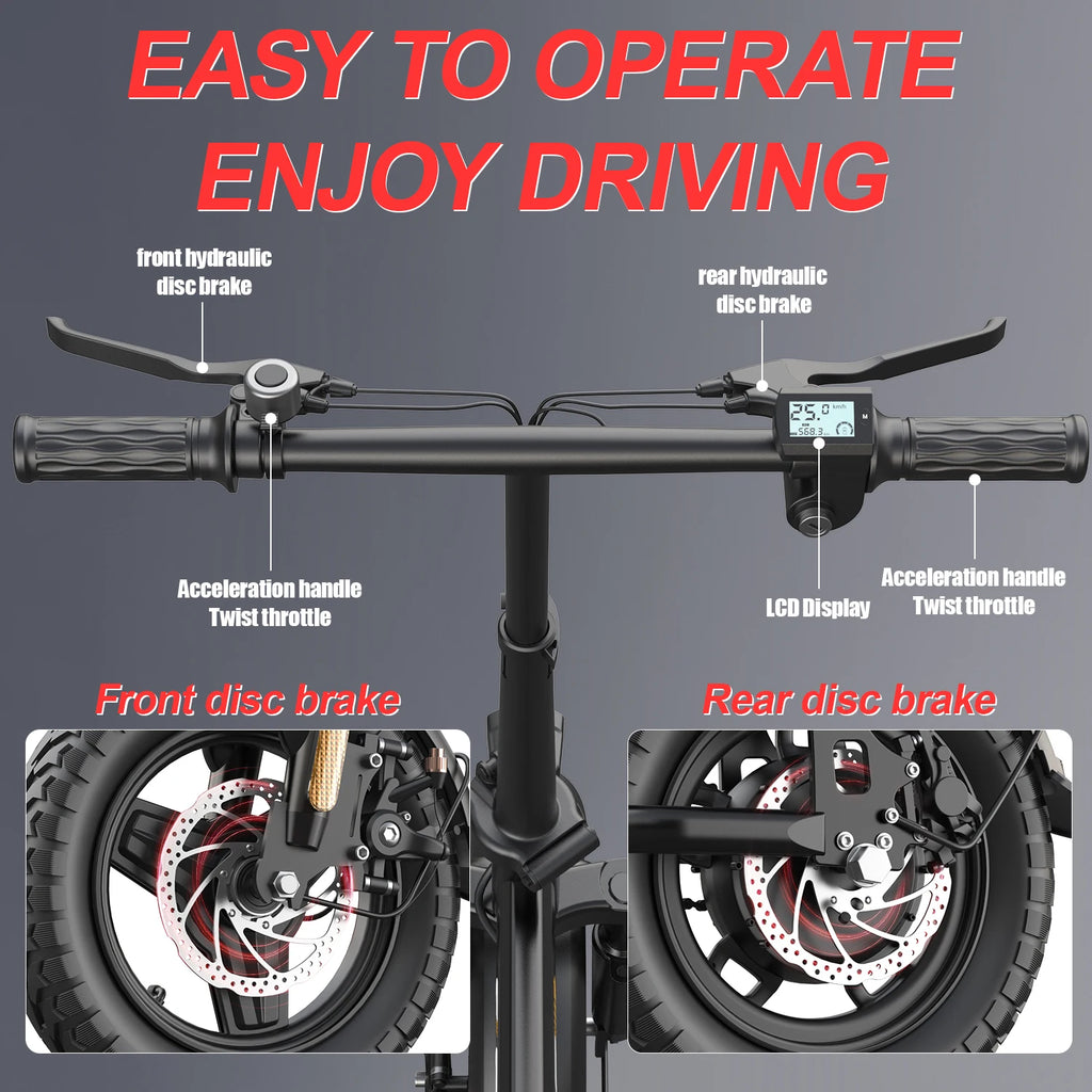 48V 15AH Battery EBike 30+MPH