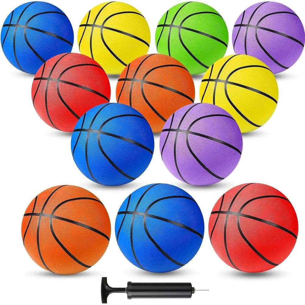 12 Pack Standard Size Rubber Basketballs