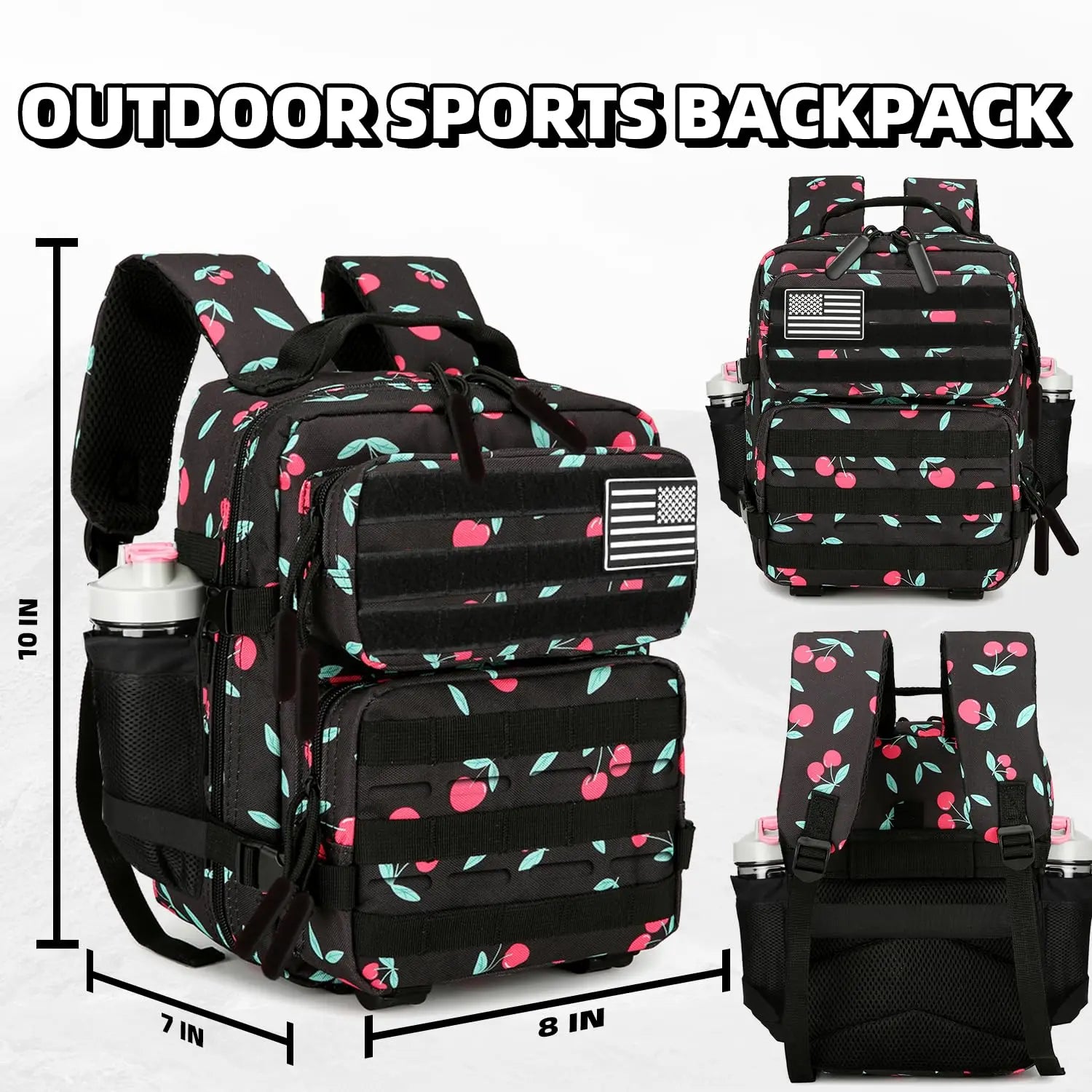 9L Cherry Print Tactical Backpack