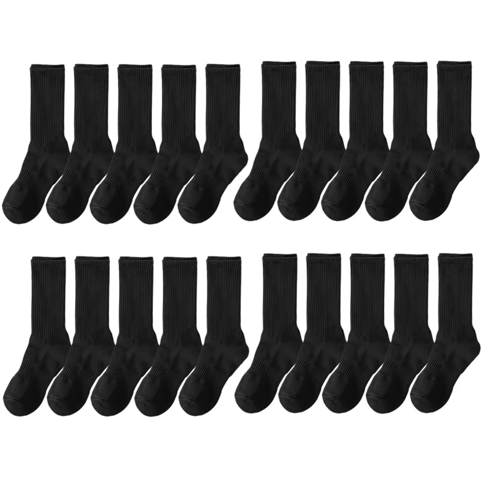20Pairs Pure Cotton Men's High Socks