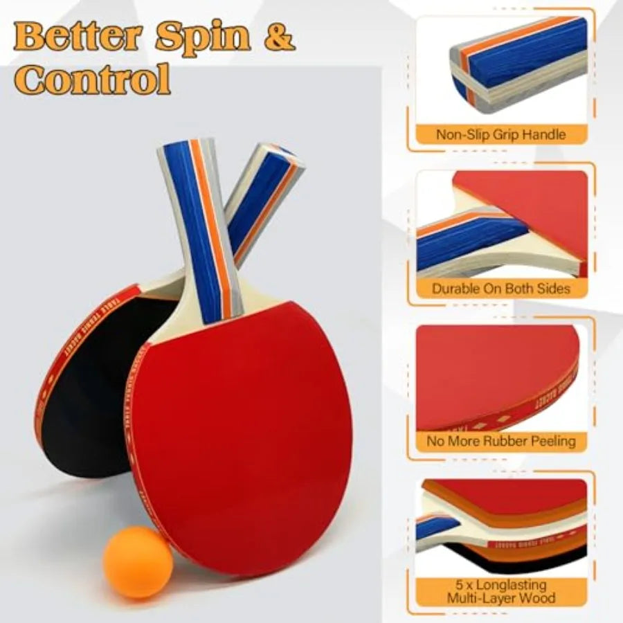 Table Tennis Set with Retractable Net