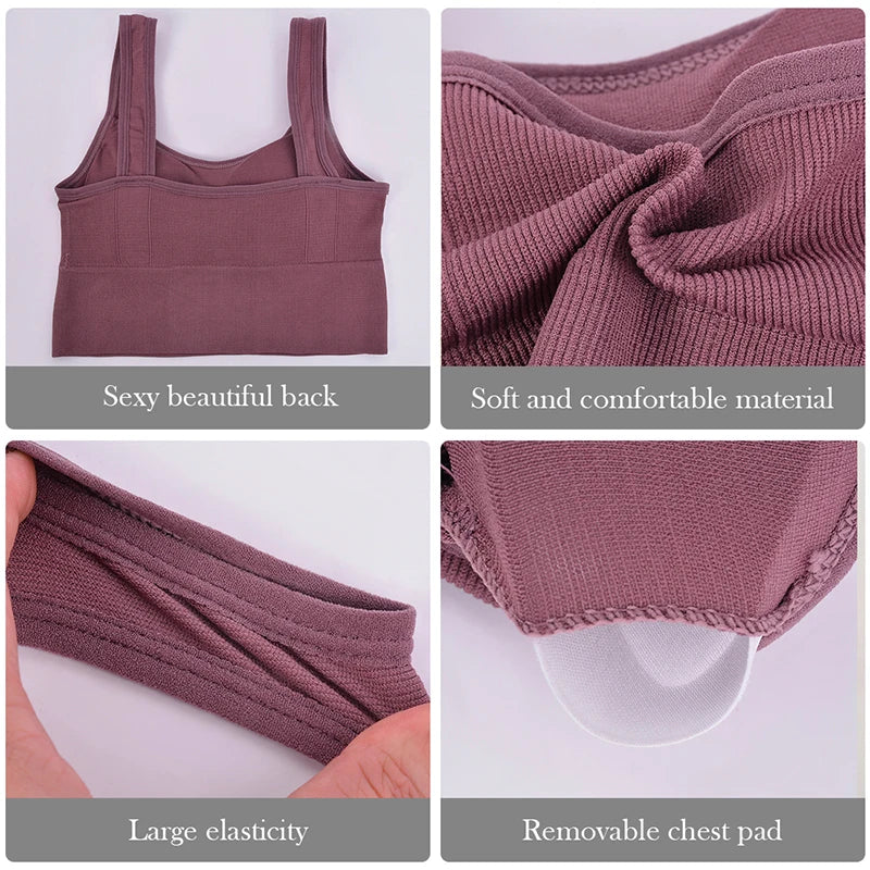 Crop Top Push Up Sport Bra